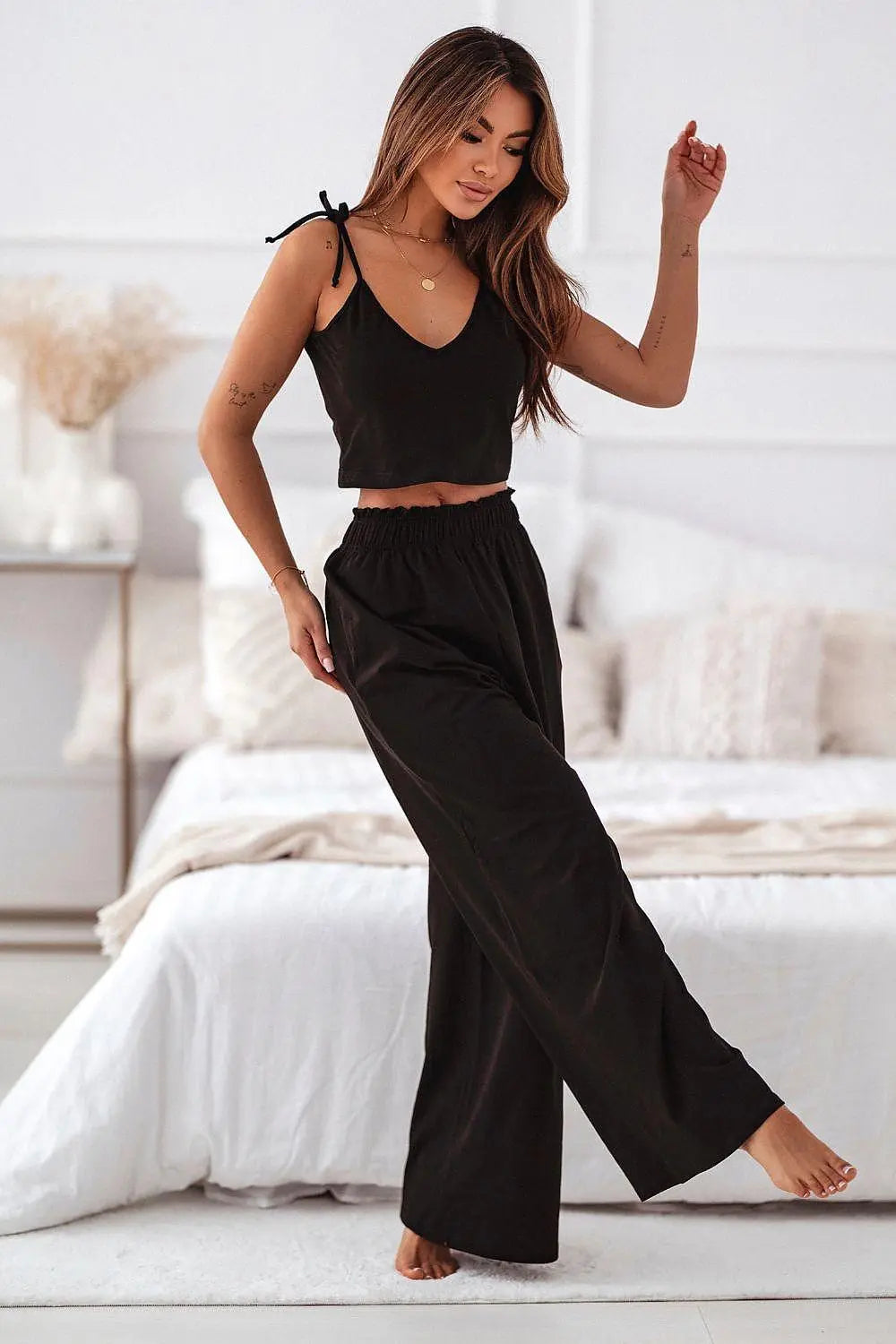 IVON natural cotton, soft shirt and long pants womens pajamas  Adomoo