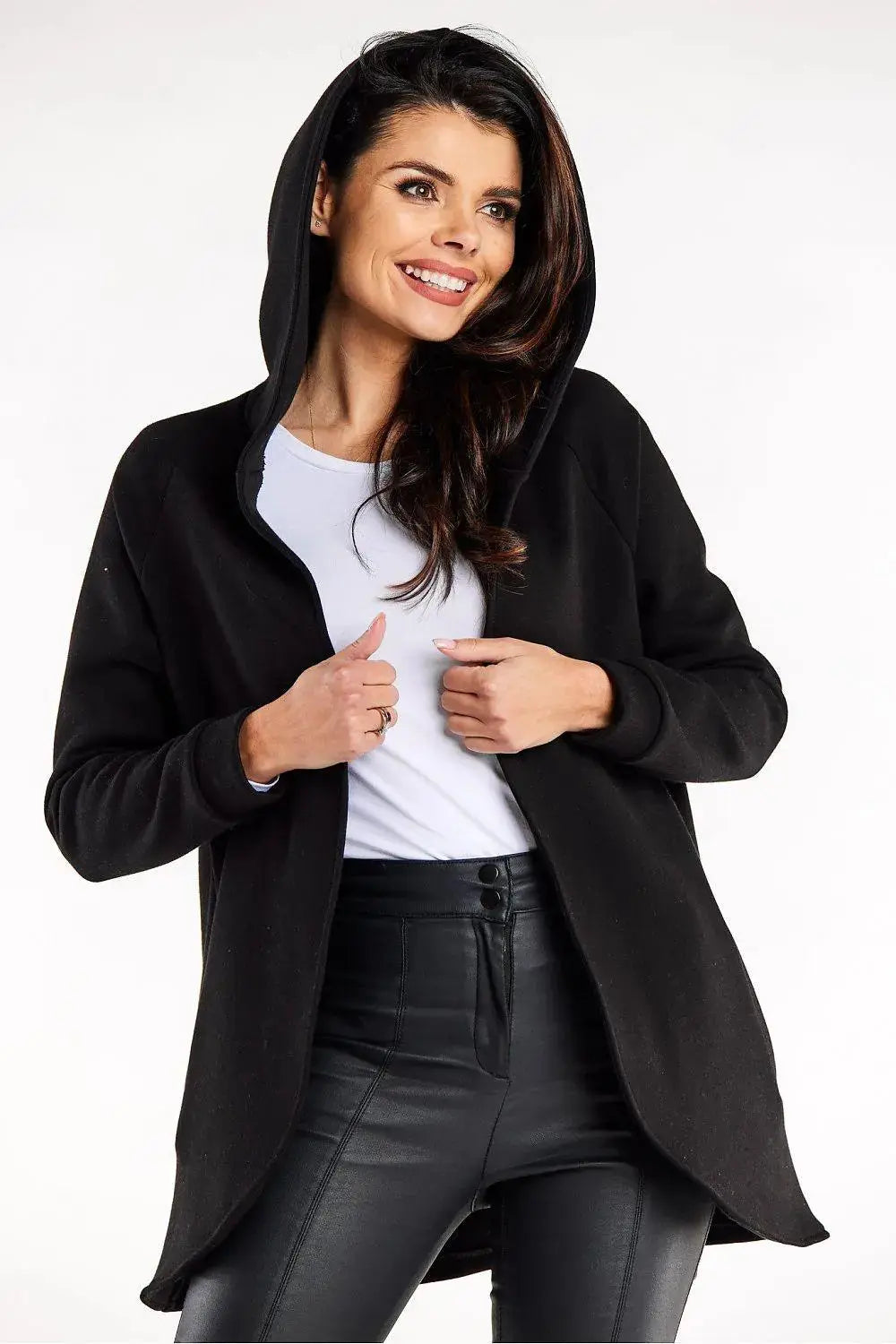 Infinite You hood and long sleeves unbuttoned sweatshirt  Adomoo