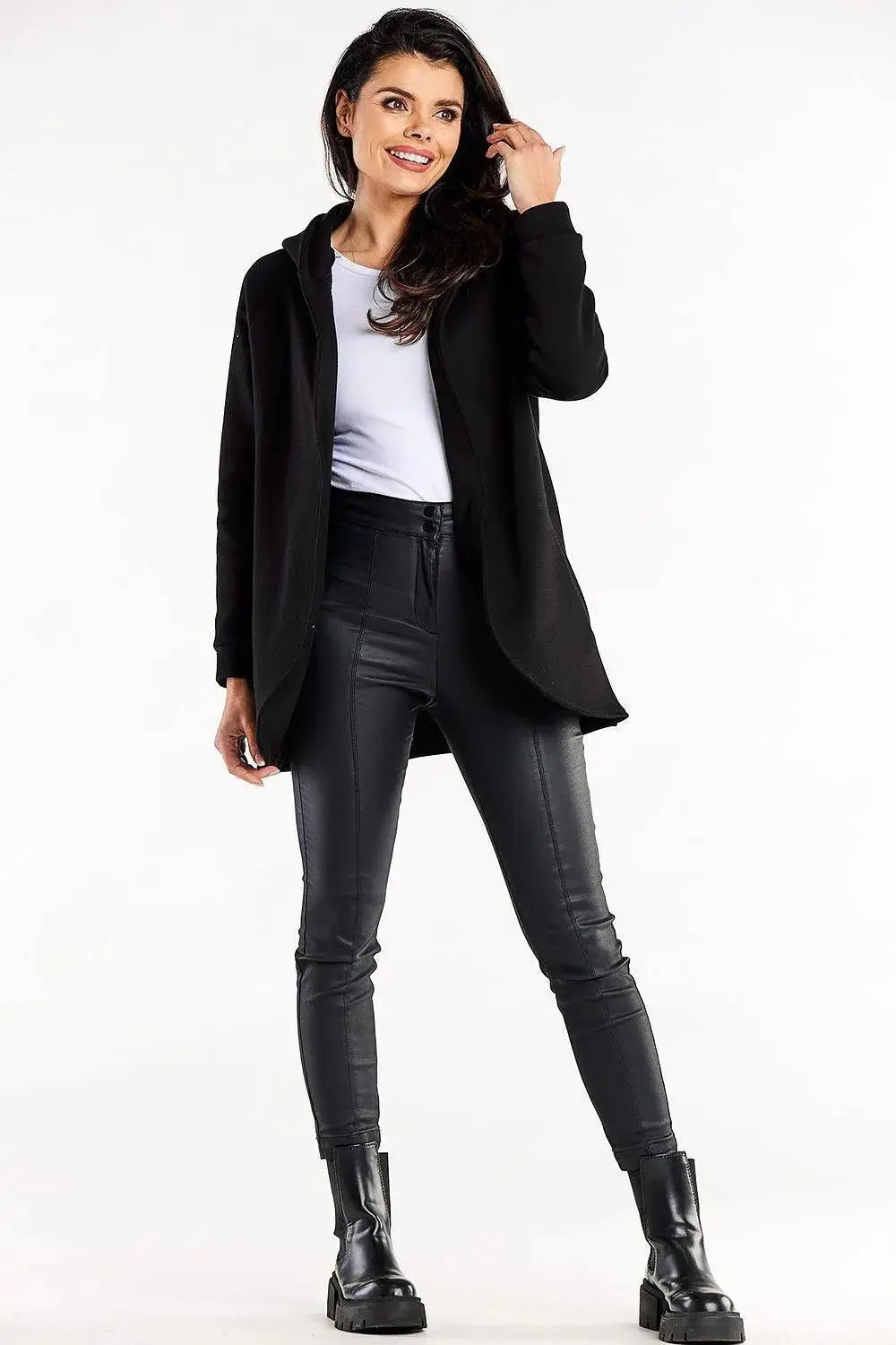 Infinite You hood and long sleeves unbuttoned sweatshirt  Adomoo