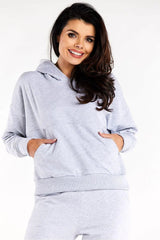 Infinite You long sleeves hood and decorative sweatshirt  Adomoo