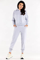 Infinite You long sleeves hood and decorative sweatshirt  Adomoo
