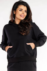 Infinite You long sleeves hood and decorative sweatshirt  Adomoo