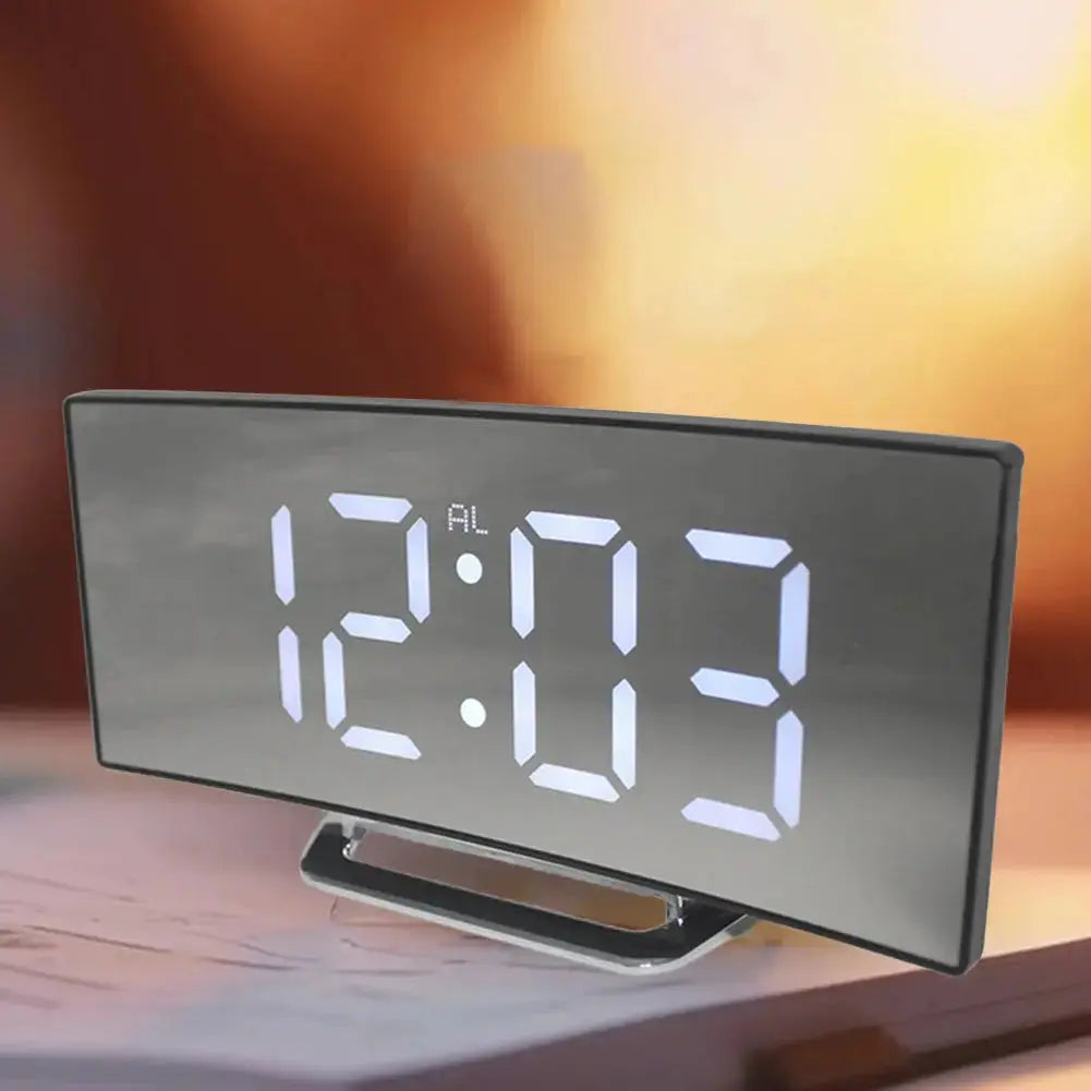 Intelligent Electric Alarm Clock USB Charging Rectangle Table Clock Multi-function 12/24 Hours Living Room Bedroom Dorm Clock  Adomoo