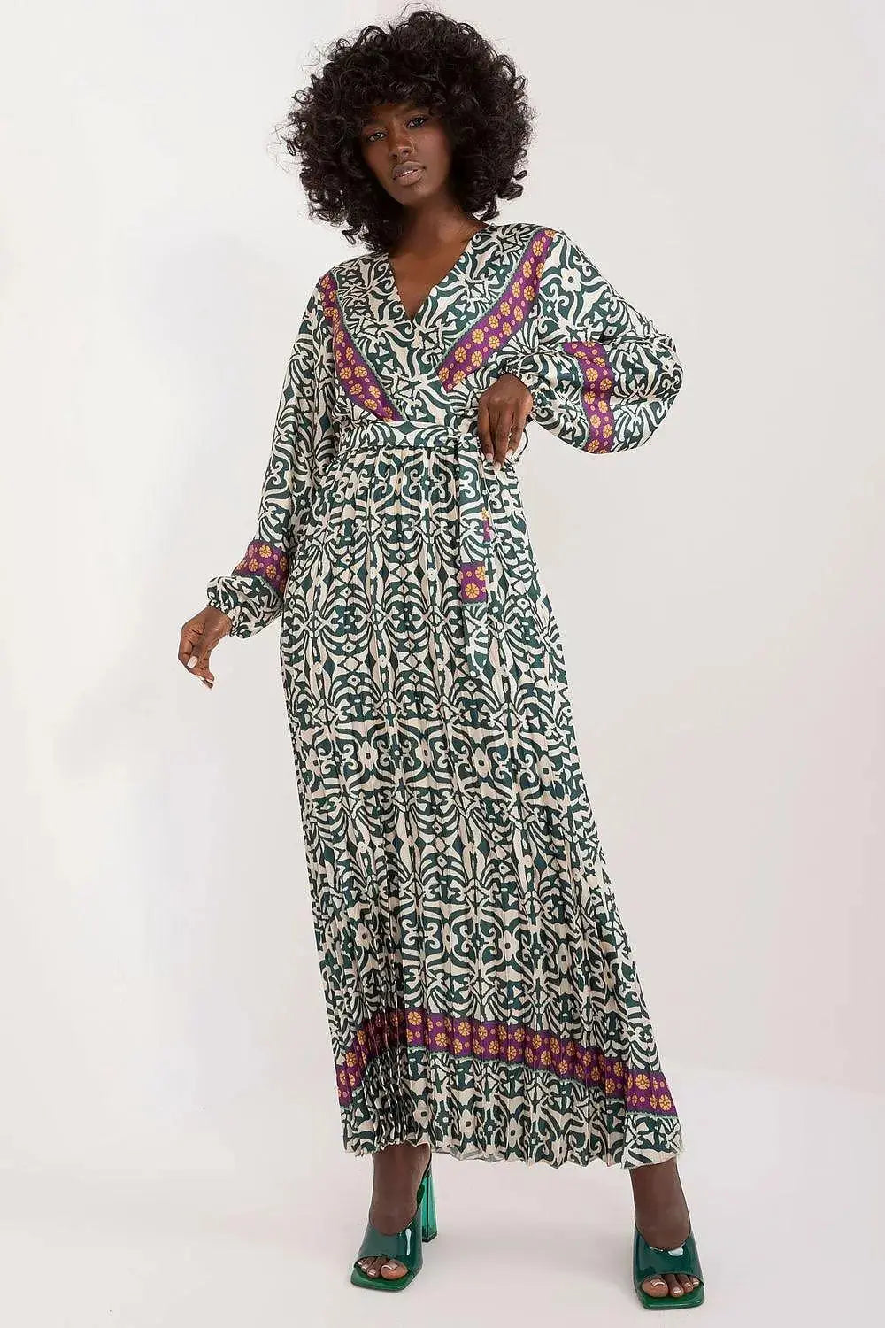 Italy Moda Colorful Print Maxi Dress  Adomoo