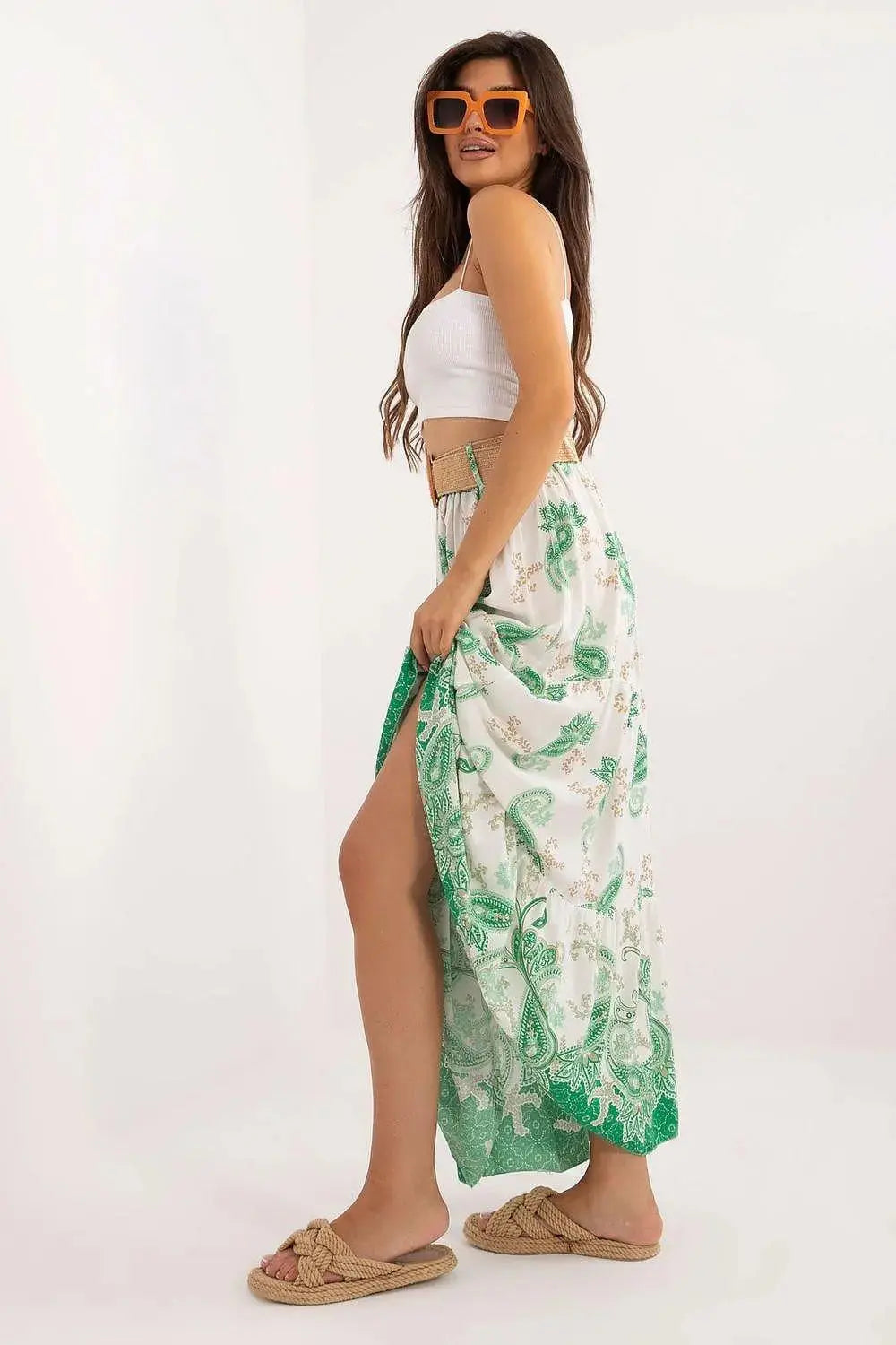 Italy Moda casual viscose long maxi skirt  Adomoo