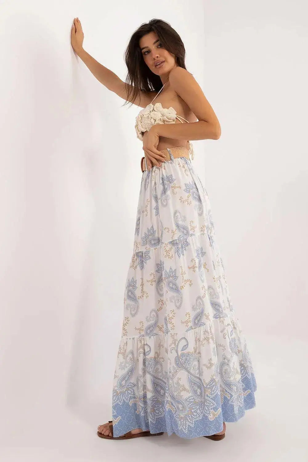 Italy Moda casual viscose long maxi skirt  Adomoo