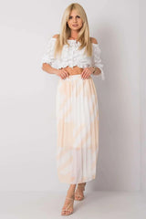 Italy Moda elastic waistband pleated skirt  Adomoo