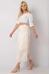 Italy Moda elastic waistband pleated skirt  Adomoo