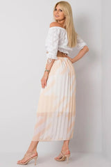 Italy Moda elastic waistband pleated skirt  Adomoo