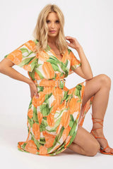 Italy Moda summer daydress with short sleeves in the form of frills  Adomoo
