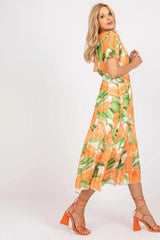 Italy Moda summer daydress with short sleeves in the form of frills  Adomoo