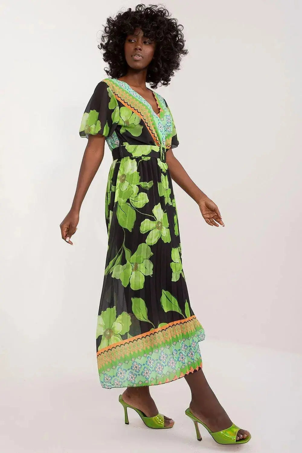 Italy Moda summer daydress with short sleeves in the form of frills  Adomoo