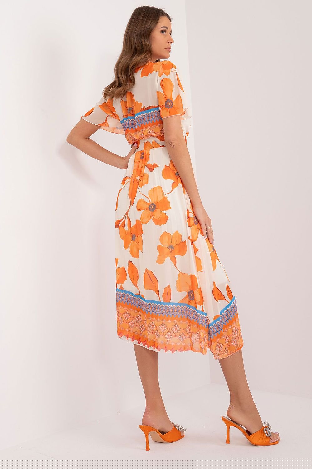 Italy Moda summer daydress with short sleeves in the form of frills  Adomoo