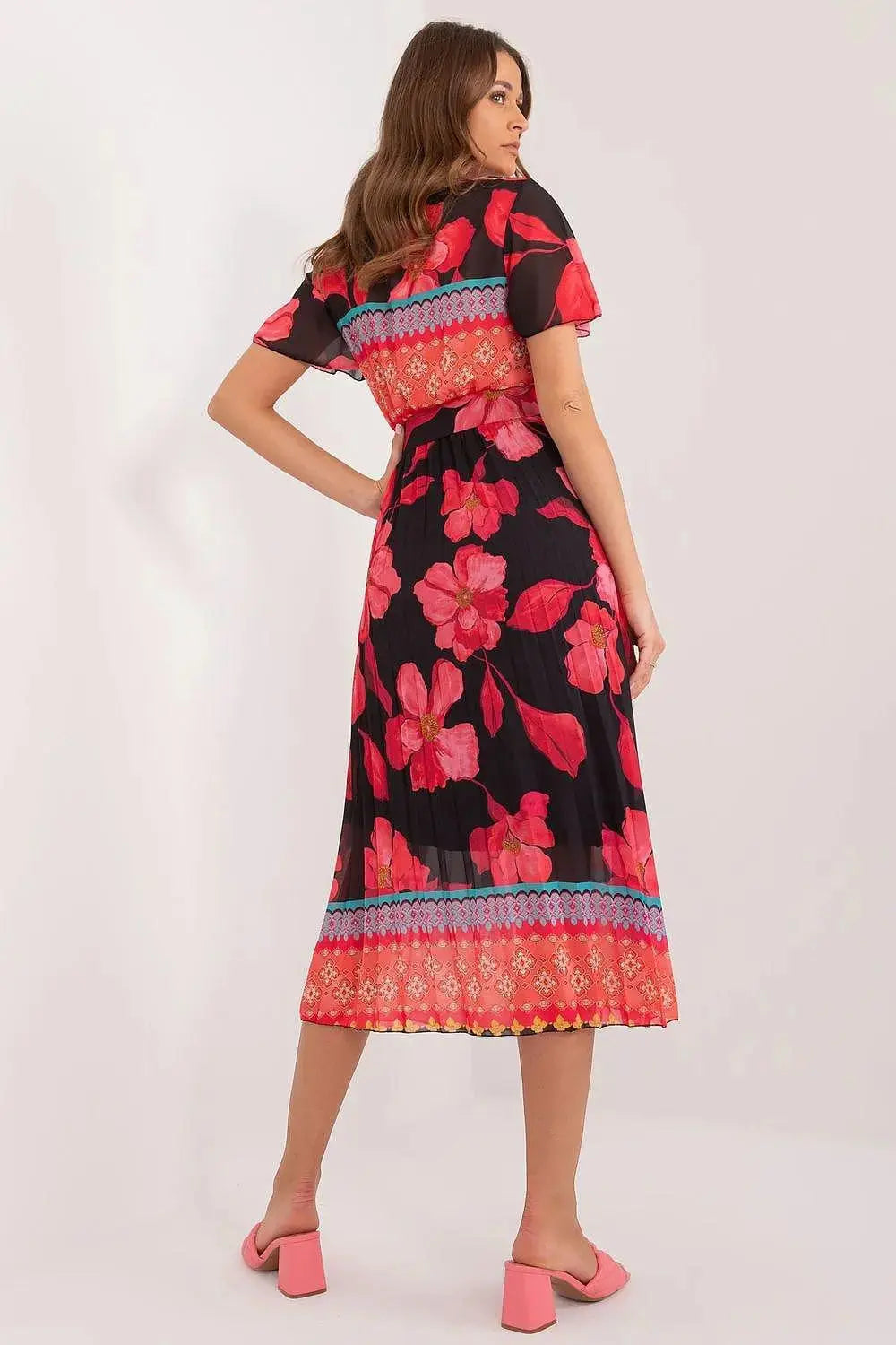 Italy Moda summer daydress with short sleeves in the form of frills  Adomoo