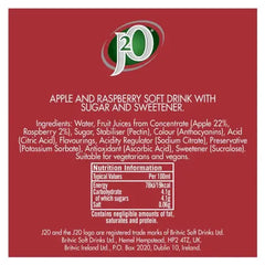 J2O Apple & Raspberry 275ml (Case of 12)  Adomoo