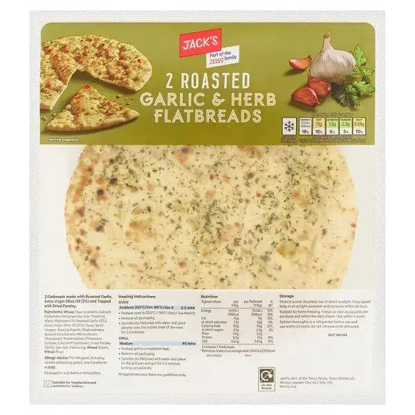 Jack's 2 Roasted Garlic & Herb Flatbreads  Adomoo