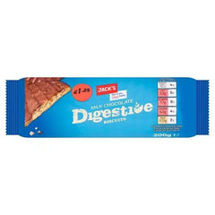 Jack's Milk Chocolate Digestive Biscuits 200g (Case of 12)  Adomoo