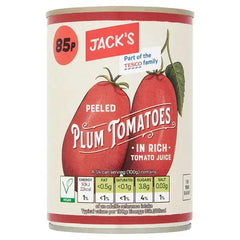Jack's Peeled Plum Tomatoes in Rich Tomato Juice 400g (Case of 12)  Adomoo