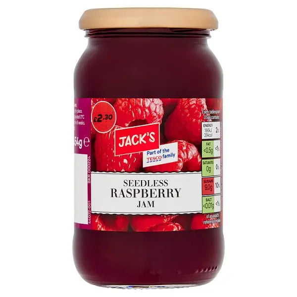 Jack's Seedless Raspberry Jam 454g (Case of 6)  Adomoo