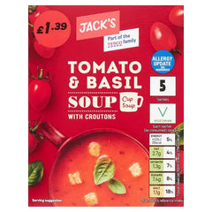 Jack's Tomato & Basil Cup Soup 5 x 24g (120g) (Case of 7)  Adomoo