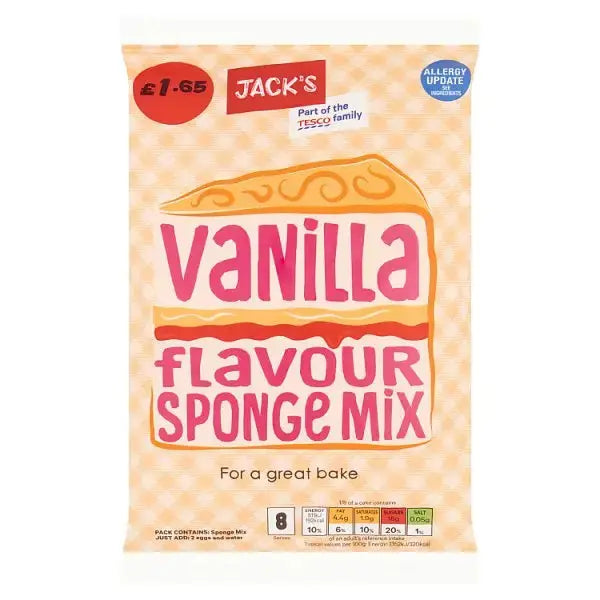 Jack's Vanilla Flavour Sponge Mix 400g (Case of 7)  Adomoo