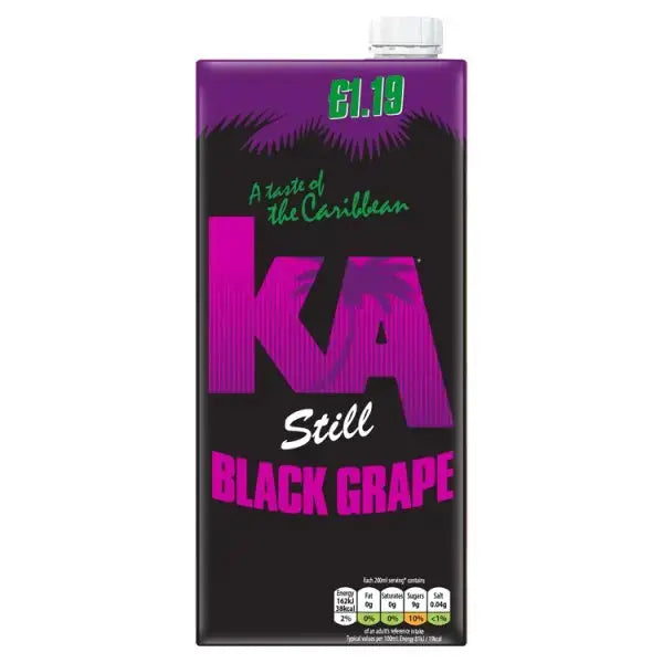 KA Still Black Grape 1 Litre (Case of 12)  Adomoo