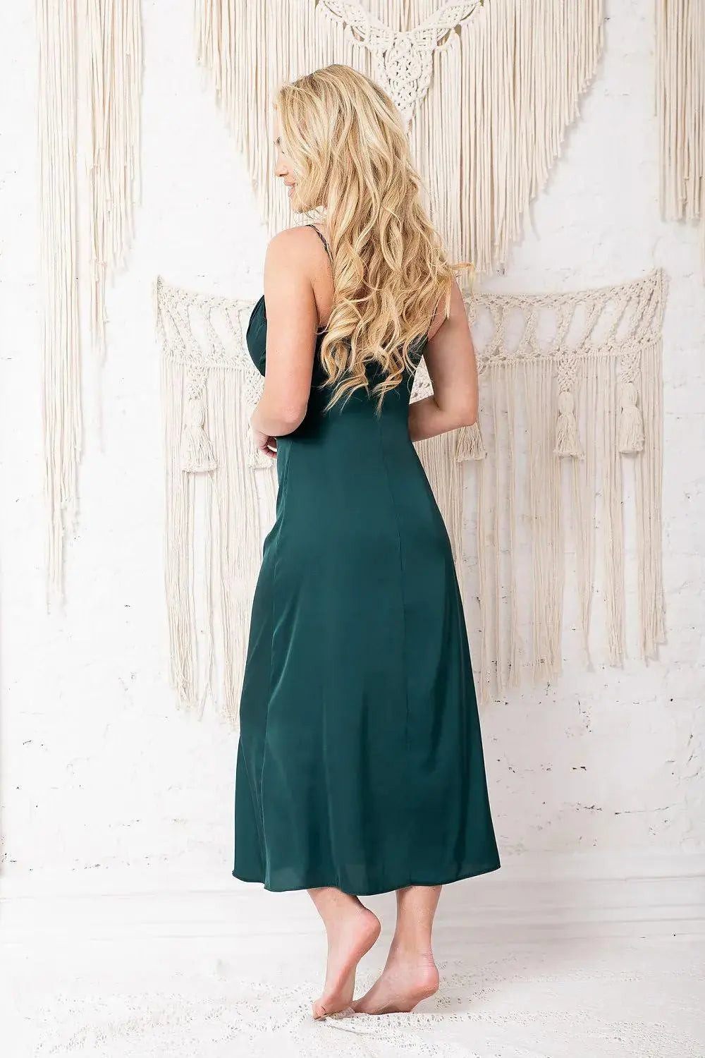 Kalimo high-quality satin, resembling silk nightgown  Adomoo