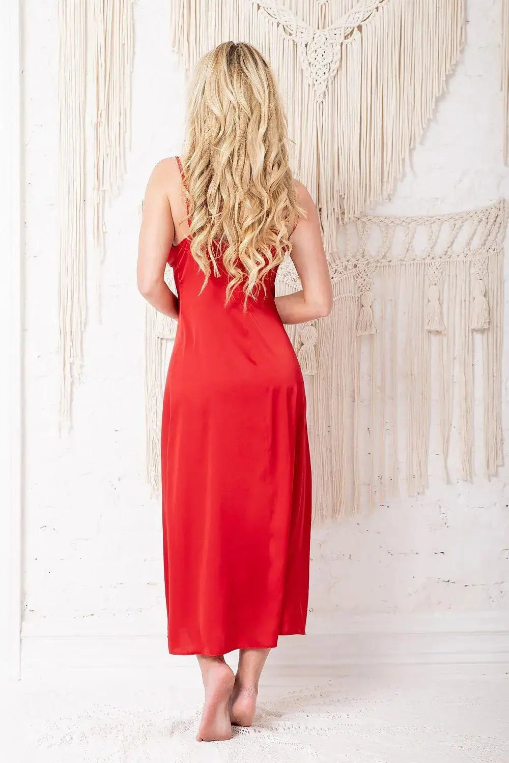 Kalimo high-quality satin, resembling silk nightgown  Adomoo