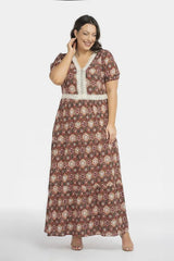 Karko lightweight viscose fabric flora dress  Adomoo