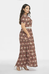 Karko lightweight viscose fabric flora dress  Adomoo