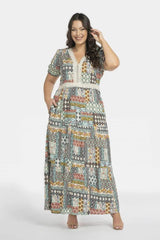 Karko lightweight viscose fabric flora dress  Adomoo