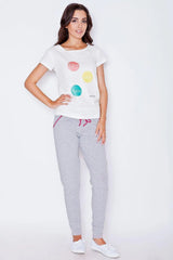Katrus gray cotton sweatpant with tapered legs  Adomoo