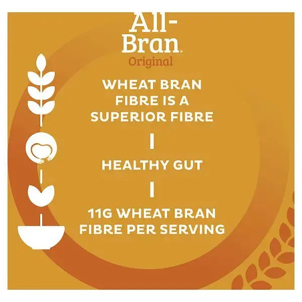 Kellogg's All-Bran Original Breakfast Cereal 500g (Case of 6)  Adomoo