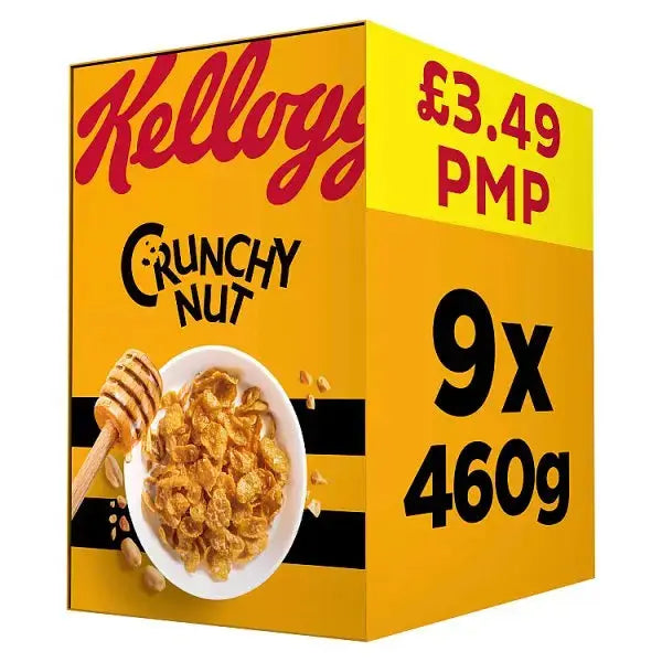 Kellogg's Crunchy Nut Breakfast Cereal 9 x 460g (Case of 9)  Adomoo