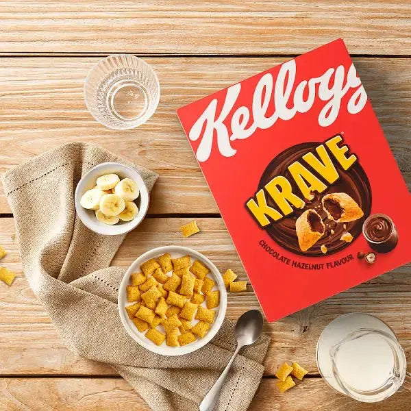 Kellogg's Krave Chocolate Hazelnut Breakfast Cereal 6 x 410g (Case of 6)  Adomoo
