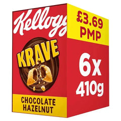 Kellogg's Krave Chocolate Hazelnut Breakfast Cereal 6x410g (Case of 6)  Adomoo