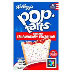 Kellogg's Pop Tarts Frosted Strawberry Sensation Pastry Snacks 8x48g (Case of 6)  Adomoo