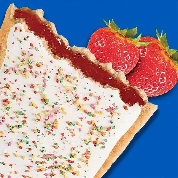 Kellogg's Pop Tarts Frosted Strawberry Sensation Pastry Snacks 8x48g (Case of 6)  Adomoo