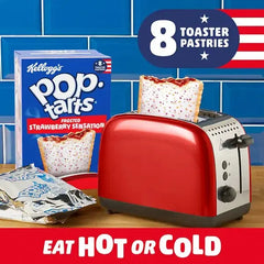 Kellogg's Pop Tarts Frosted Strawberry Sensation Pastry Snacks 8x48g (Case of 6)  Adomoo