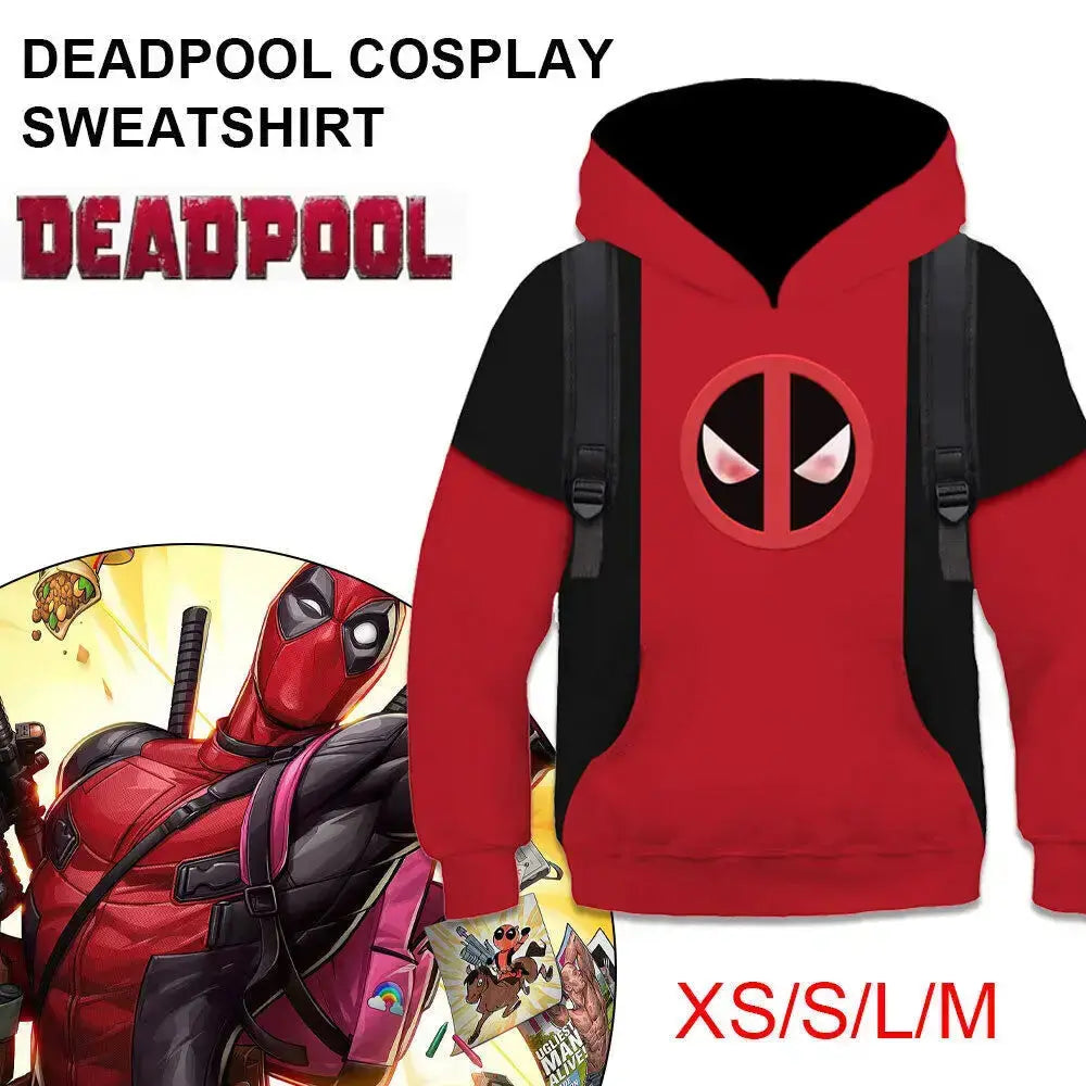 Kids Deadpool Cosplay Boys Hoodie Pullover Sweaters Christmas Sweatshirt Kidpool  Adomoo