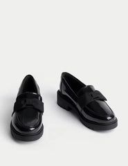 Kids' Chunky Loafer Leather School Shoes (2½ Large - 7 Large)  Adomoo