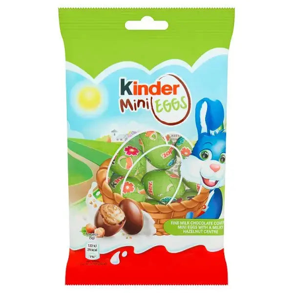 Kinder Milk Chocolate & Hazelnut Mini Easter Eggs Snack Bag 75g (Case of 22)  Adomoo