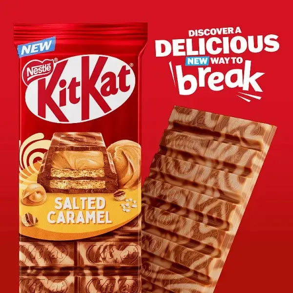 KitKat Salted Caramel Chocolate Sharing Bar 99g (Case of 15)  Adomoo
