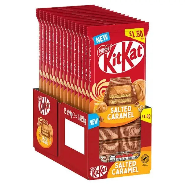 KitKat Salted Caramel Chocolate Sharing Bar 99g (Case of 15)  Adomoo