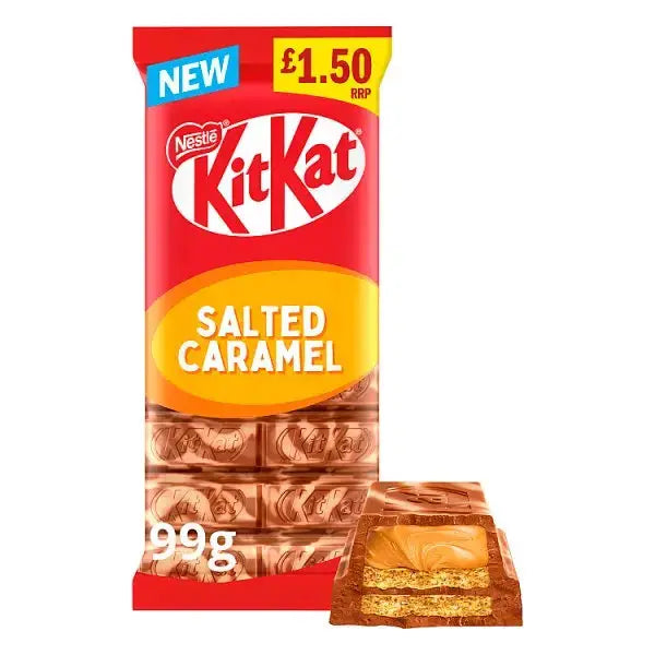 KitKat Salted Caramel Chocolate Sharing Bar 99g (Case of 15)  Adomoo