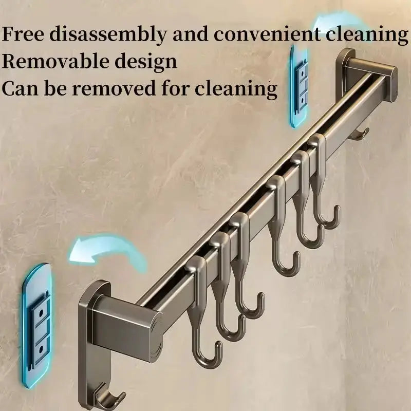 Kitchen Hook Punch-free Hanging Rod Spovel Hanger Row Hook Multifunctional Wall-mounted Storage Knife Holder  Adomoo