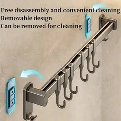 Kitchen Hook Punch-free Hanging Rod Spovel Hanger Row Hook Multifunctional Wall-mounted Storage Knife Holder  Adomoo
