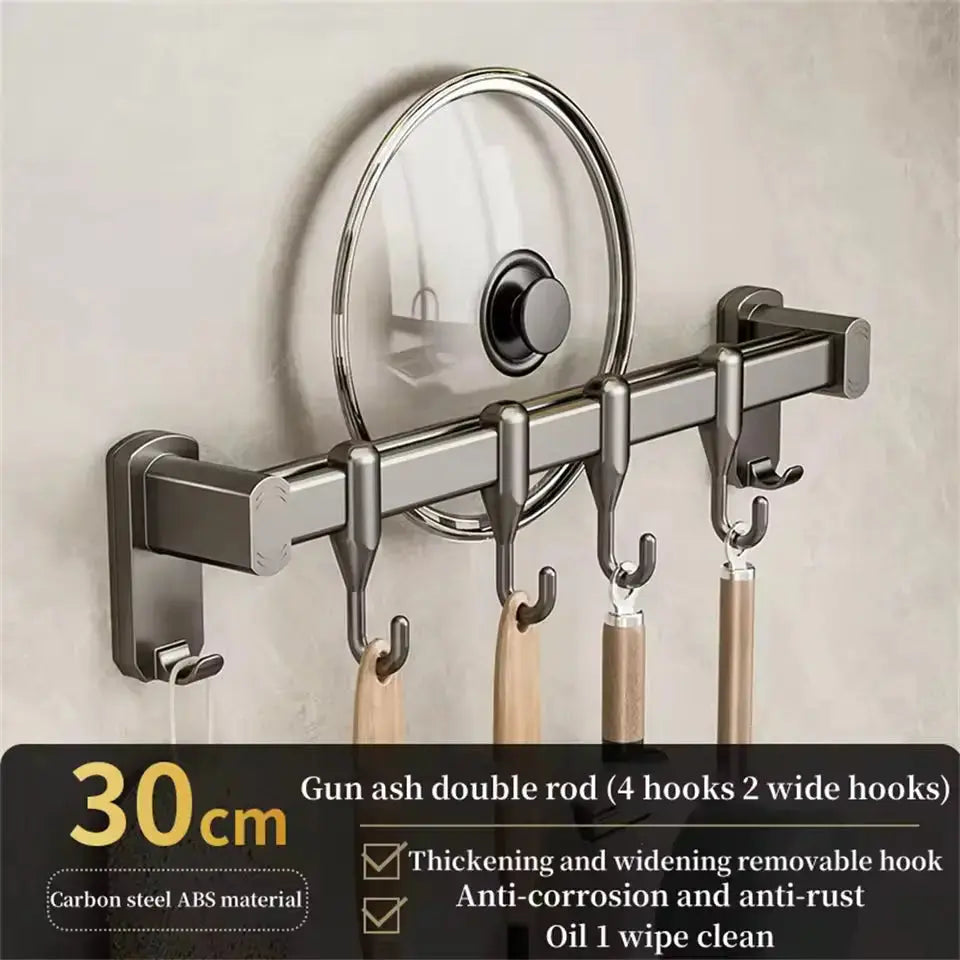 Kitchen Hook Punch-free Hanging Rod Spovel Hanger Row Hook Multifunctional Wall-mounted Storage Knife Holder  Adomoo