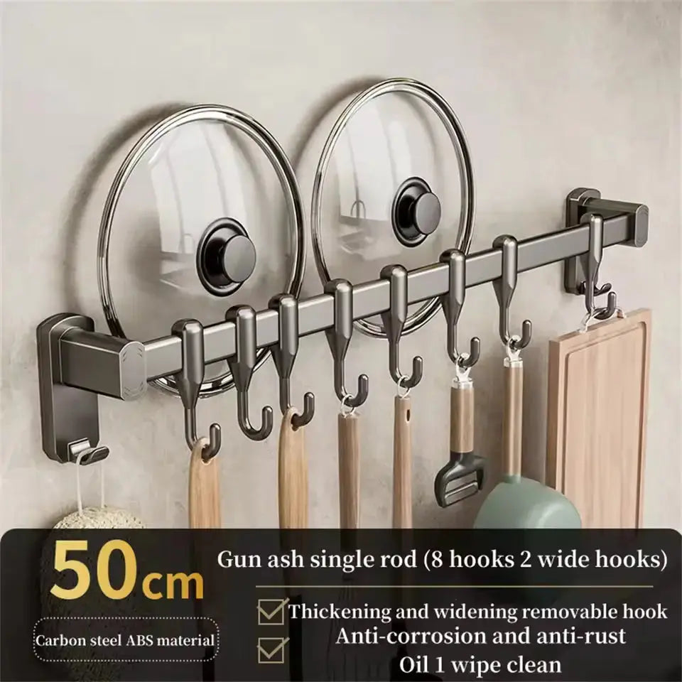 Kitchen Hook Punch-free Hanging Rod Spovel Hanger Row Hook Multifunctional Wall-mounted Storage Knife Holder  Adomoo