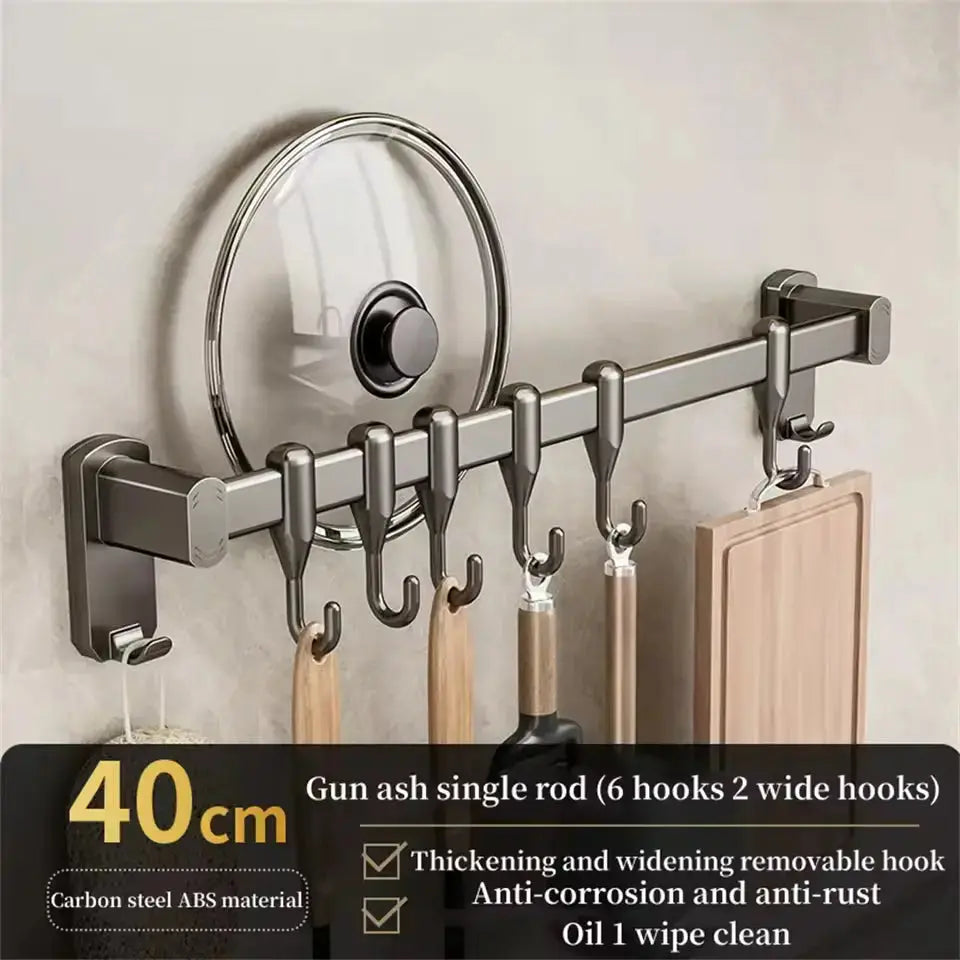 Kitchen Hook Punch-free Hanging Rod Spovel Hanger Row Hook Multifunctional Wall-mounted Storage Knife Holder  Adomoo
